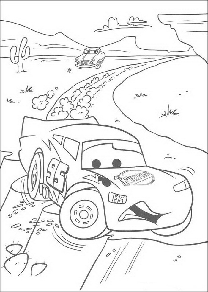 Plansa de colorat cu Cars pixar 55 185